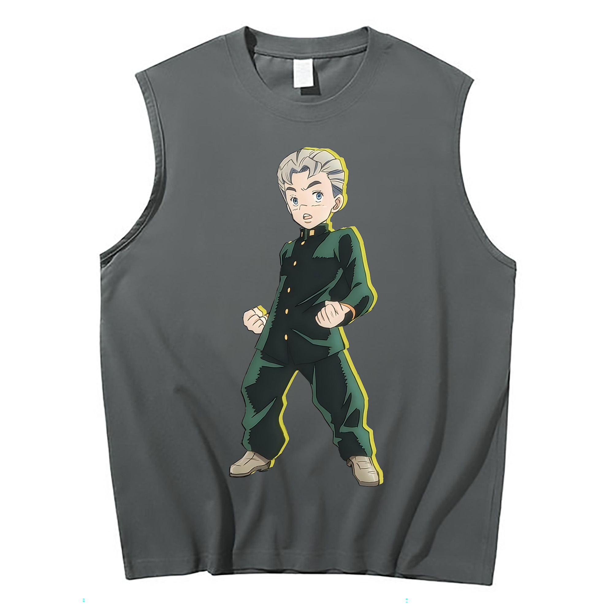 （画像用） ジョジョの奇妙な冒険 広瀨康一 JoJo's Bizarre Adventure Hirose Koichi コットン100％タンクトップ（フロントプリント）